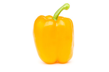 Fresh yellow bell pepper on white background with clipping path.