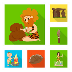 Vector design of evolution and prehistory icon. Collection of evolution and development stock vector illustration.