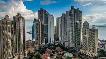 Obraz premium Beautiful aerial view of Panama City Skyscrapers 