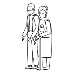 cute grand parents avatars characters