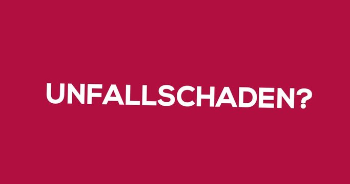 Kfz-Gutachter - Textanimation f&uuml;r Blog, Soziale Medien oder Website. Werbung/Marketing f&uuml;r Gutachten bei Auto-Unfall. Hintergrund pink