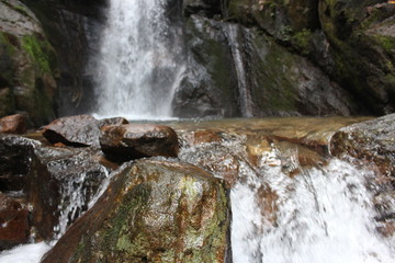 waterfalls and rocks