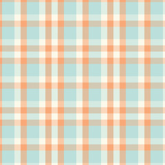 Tartan orange and cyan seamless pattern.