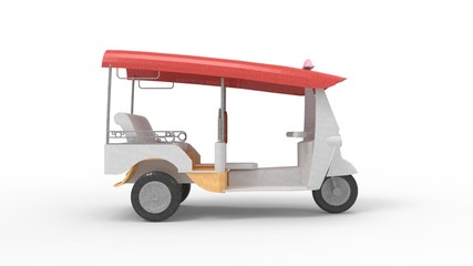 3d rendering of a tuk tuk isolated in a studio background