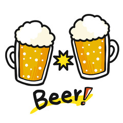 手描きのビールのイラスト