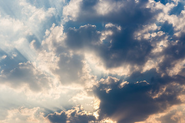 colorful dramatic sky with cloud at sunset