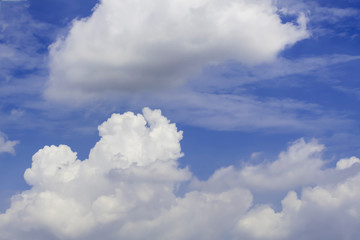 Naklejka na ściany i meble bright blue sky with large cloud in the shiny day