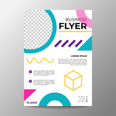 Business Flyer template layout design, Cool geometric minimal memphis backgrounds
