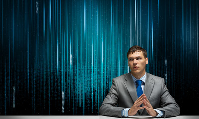 Young businessman in business suit and tie