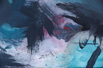 Colorful acrylic painting. Drops, lines, arrows, layers close up