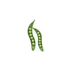 vegetable pea in pod flat style icon