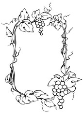 Frame from grapes / Vector illustration, floral design element