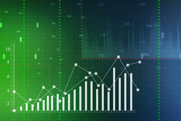 2d rendering Stock market online business concept. business Graph 
