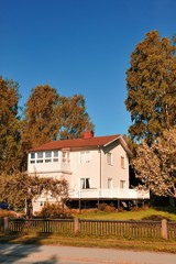 Fototapeta na wymiar Swedish middle class home in autumn, Malarhojden - Sweden