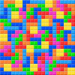 Vector background of colorful puzzle pieces.