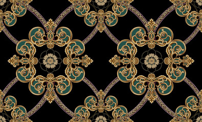 Decorative elegant luxury design.Vintage elements in baroque, rococo style.Design for cover, fabric, textile, wrapping paper . - 305632751