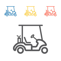 Golf car. Vector signs for web graphics