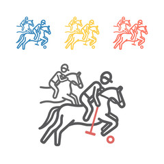 Polo player line icon. Vector signs for web graphics.