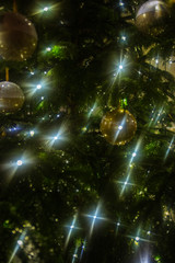 green christmas tree with light decoration