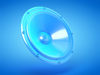 3d rendered illustration of a blue speaker