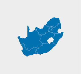 Fototapeta premium South Africa Map, states border map. Vector illustration.