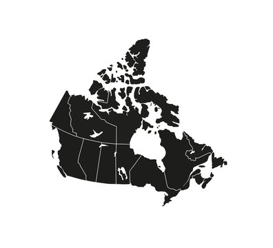 Canada Map, states border map. Vector illustration.