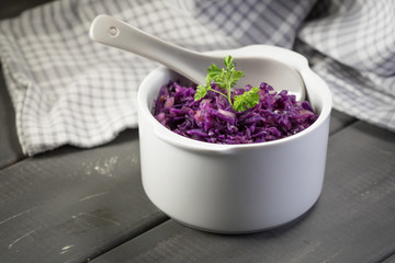 Purple cabbage salad.
