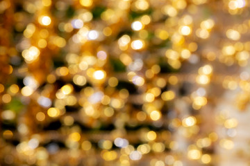 Gold sparkle glitter and copy space for Christmas background