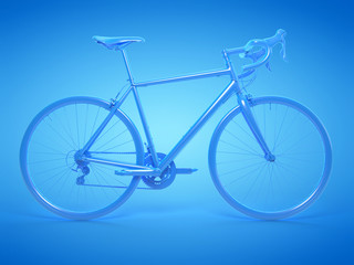 Fototapeta na wymiar 3d rendered illustration of a blue racing bike