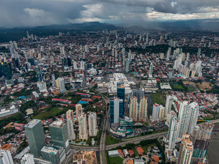 Fototapeta premium Beautiful aerial view of Panama City Skyscrapers 