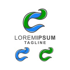 colorful letter c logo design with outline