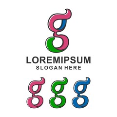 Fototapeta premium colorful letter g logo design with outline