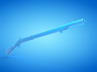 Fototapeta na wymiar 3d rendered illustration of an old blue rifle