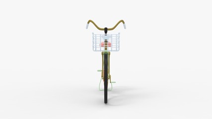 3d rendering of a bicycle isolated in a studio background