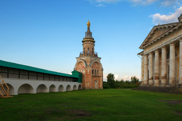 Fototapeta na wymiar Candle tower, Borisoglebsky monastery, the town of Torzhok, Tver region