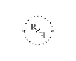  Initial RH vintage logo template