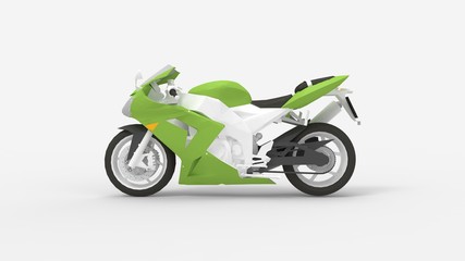 Fototapeta na wymiar 3d rendering of a super sport motorcycle isolated in studio background