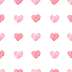 Seamless pattern Watercolor Valentine Red Heart Clipart Valentines day colorful pastel hearts, trendy, spring, love, wedding, romantic,  digital paper