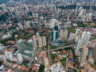 Fototapeta na wymiar Beautiful aerial view of Panama City Skyscrapers 