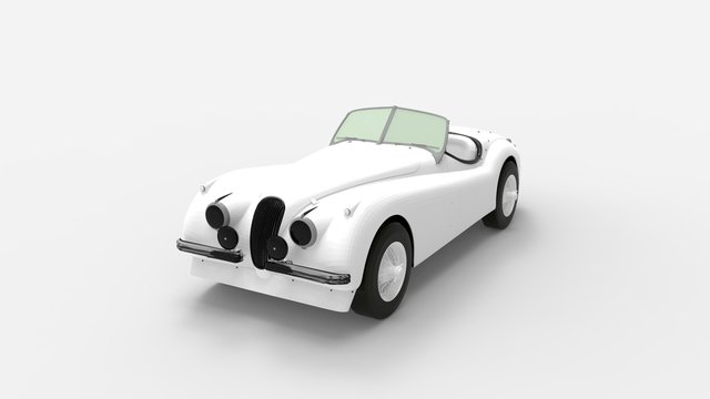 3d rendering of a classic vintage car isolated in studio background
