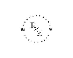  Initial RZ vintage logo template
