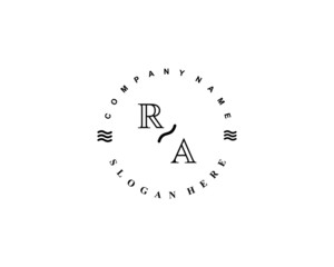  Initial RA vintage logo template