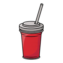 delicious soda drink fast food icon
