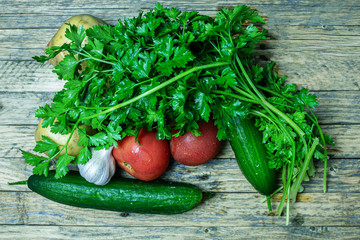 Healthy and fresh vegetables from the garden