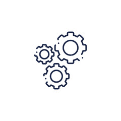 gears settings machine line icon