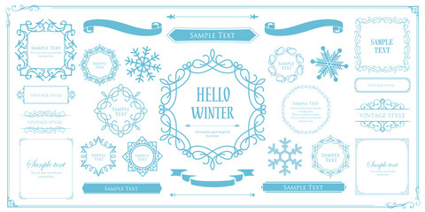 クリスマスフレーム　高級感のある冬のフレーム　クリスマス　ホリデーカード　デザインテンプレート