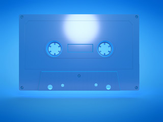 3d rendered illustration of an old blue cassette