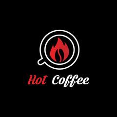Hot Coffee logo designs inspirations, coffee shop logo template