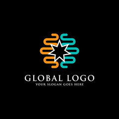 Global logo designs, technology and internet logo template