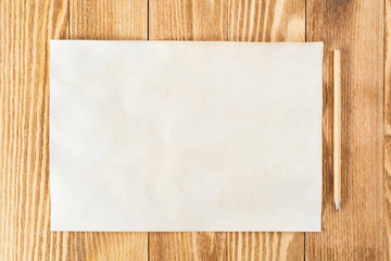 Artist workplace with sheet of paper